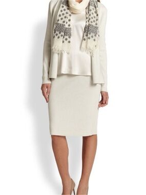 Eileen Fisher Silk Cotton Interlock Skirt - Small